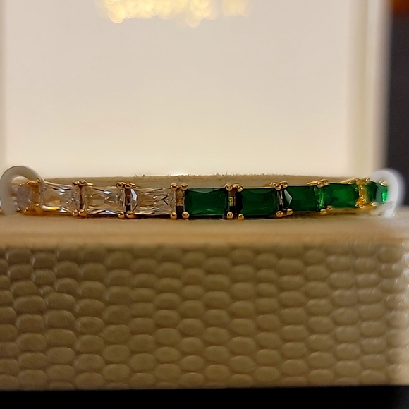 Isabella M adjustable Bracelet- Brass & Cubic Zirconia - Picture 3 of 5